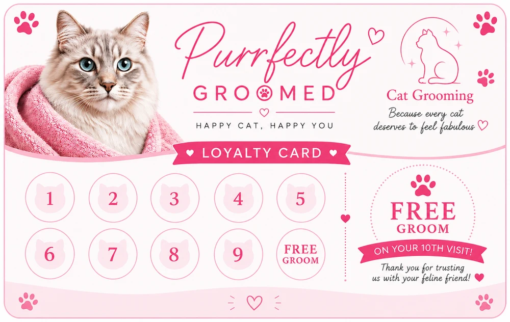 Katie's Pet Heaven loyalty card and discount voucher
